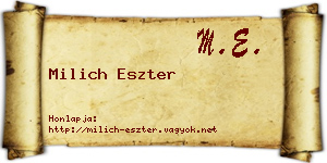 Milich Eszter névjegykártya